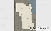 Shaded Relief Map of Division No.  8, darken