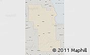 Shaded Relief Map of Division No.  8, semi-desaturated