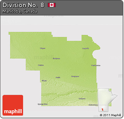 Physical Panoramic Map of Division No.  8, cropped outside