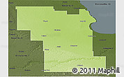 Physical Panoramic Map of Division No.  8, darken