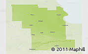 Physical Panoramic Map of Division No.  8, lighten