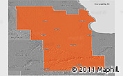 Political Panoramic Map of Division No.  8, desaturated