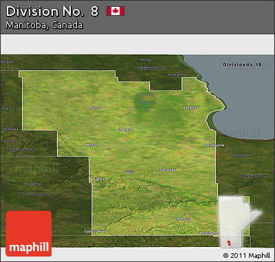 Satellite Panoramic Map of Division No.  8, darken