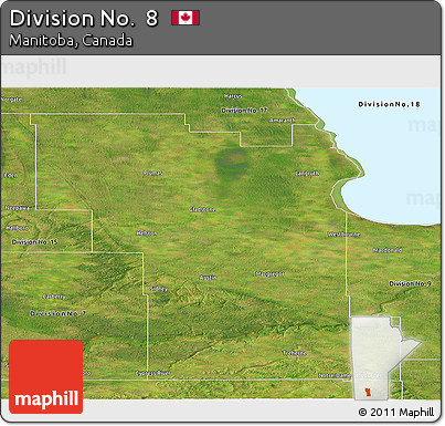 Satellite Panoramic Map of Division No.  8