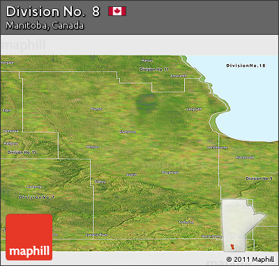 Satellite Panoramic Map of Division No.  8