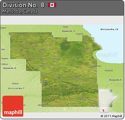Satellite Panoramic Map of Division No.  8, physical outside