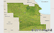 Satellite Panoramic Map of Division No.  8, shaded relief outside