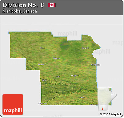 Satellite Panoramic Map of Division No.  8, single color outside