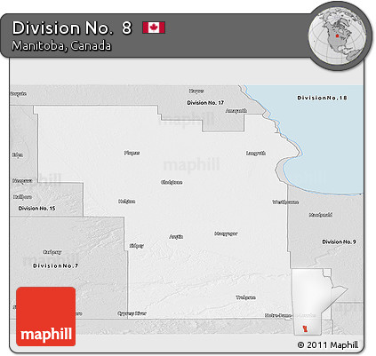 Silver Style Panoramic Map of Division No.  8