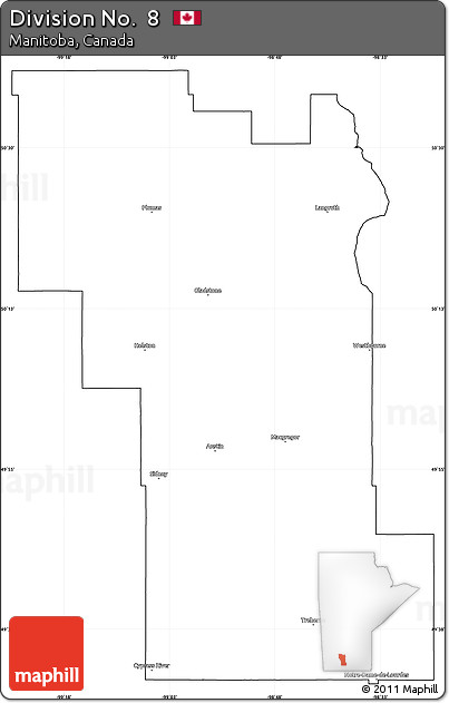 Blank Simple Map of Division No.  8, cropped outside
