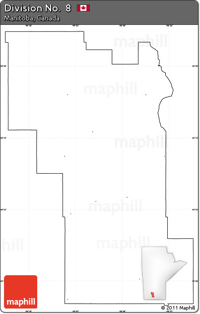 Blank Simple Map of Division No.  8, cropped outside, no labels