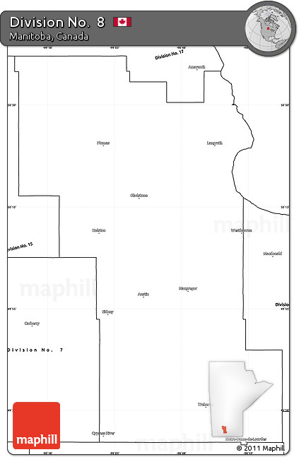 Blank Simple Map of Division No.  8