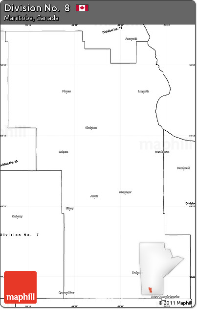Blank Simple Map of Division No.  8