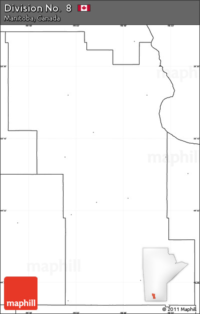 Blank Simple Map of Division No.  8, no labels