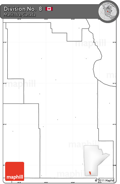 Blank Simple Map of Division No.  8, no labels