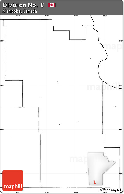 Blank Simple Map of Division No.  8, no labels