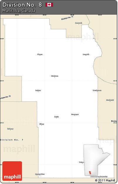 Classic Style Simple Map of Division No.  8