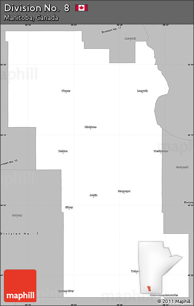 Gray Simple Map of Division No.  8