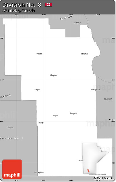 Gray Simple Map of Division No.  8