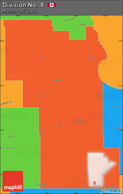 Political Simple Map of Division No.  8
