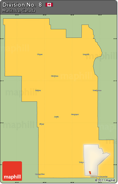 Savanna Style Simple Map of Division No.  8, cropped outside