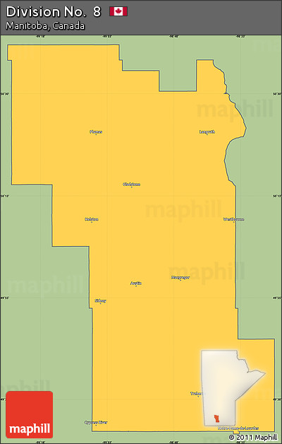 Savanna Style Simple Map of Division No.  8, cropped outside