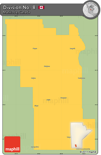 Savanna Style Simple Map of Division No.  8, single color outside