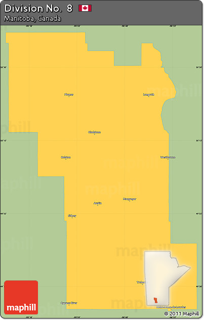 Savanna Style Simple Map of Division No.  8, single color outside