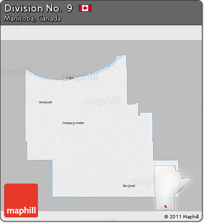 Gray 3D Map of Division No.  9, single color outside