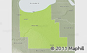 Physical 3D Map of Division No.  9, semi-desaturated