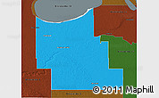 Political 3D Map of Division No.  9, darken