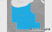 Political 3D Map of Division No.  9, desaturated