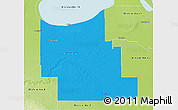Political 3D Map of Division No.  9, physical outside