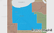 Political 3D Map of Division No.  9, semi-desaturated