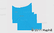 Political 3D Map of Division No.  9, single color outside