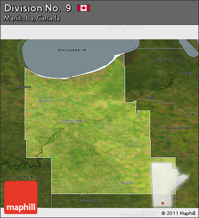 Satellite 3D Map of Division No.  9, darken