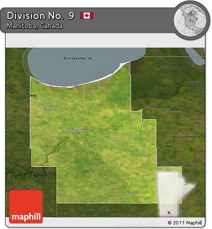 Satellite 3D Map of Division No.  9, darken