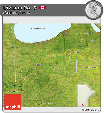 Satellite 3D Map of Division No.  9