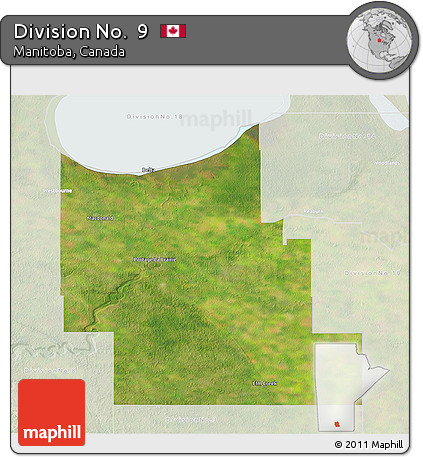 Satellite 3D Map of Division No.  9, lighten