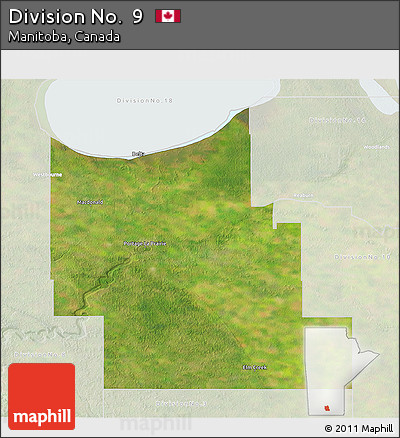 Satellite 3D Map of Division No.  9, lighten