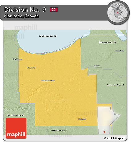Savanna Style 3D Map of Division No.  9