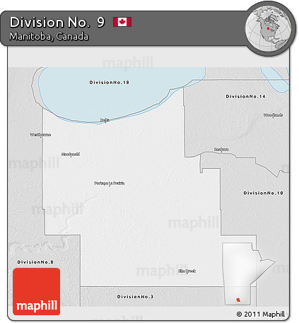 Silver Style 3D Map of Division No.  9