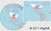 Gray Location Map of Division No.  9, highlighted country, highlighted parent region, within the entire country