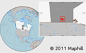 Gray Location Map of Division No.  9, highlighted country, highlighted parent region, hill shading
