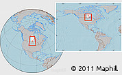 Gray Location Map of Division No.  9, highlighted parent region, within the entire country, hill shading
