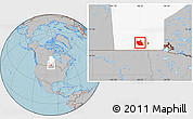 Gray Location Map of Division No.  9, highlighted parent region, hill shading