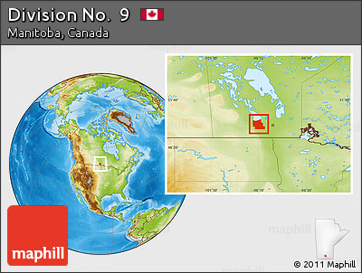 Physical Location Map of Division No.  9