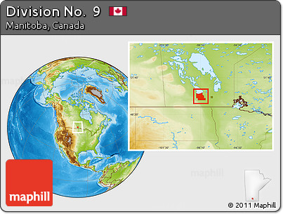 Physical Location Map of Division No.  9