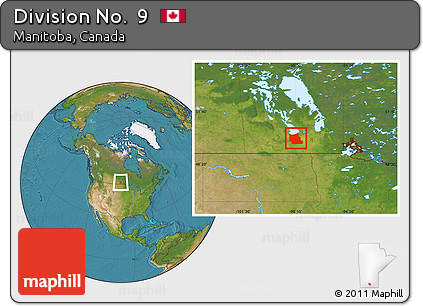 Satellite Location Map of Division No.  9