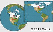 Satellite Location Map of Division No.  9, highlighted country, highlighted parent region, within the entire country